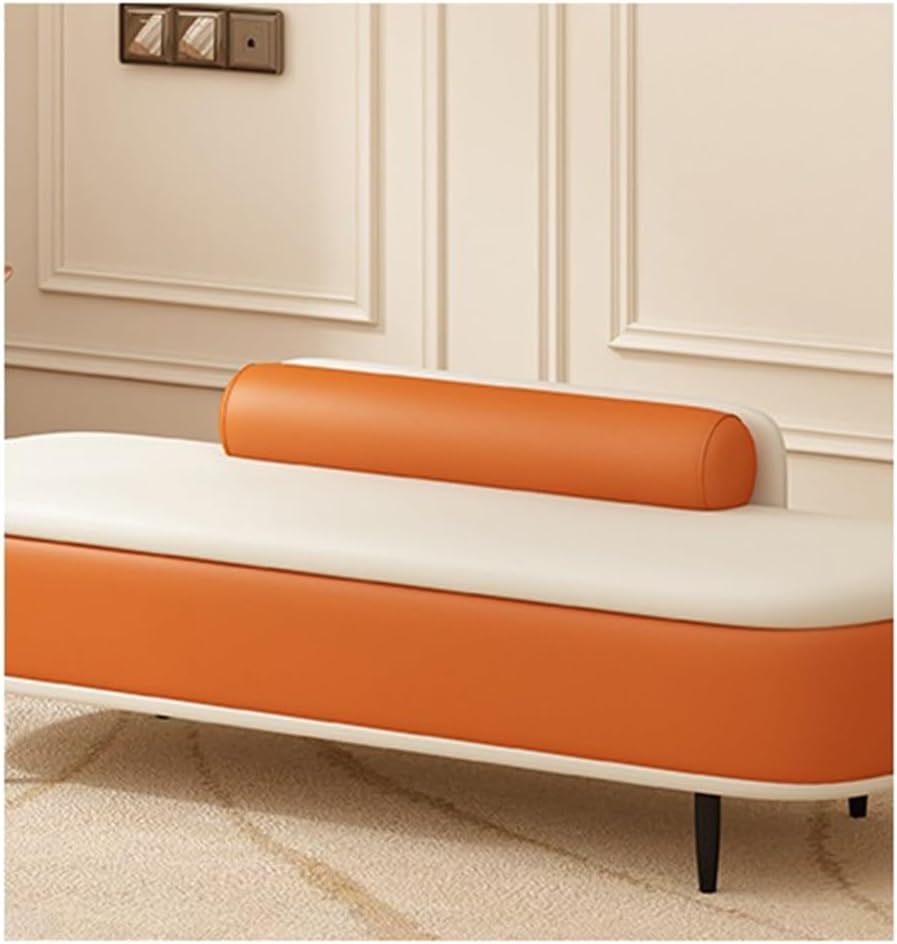 Modern Bedroom Bedside Bench Light Luxury Shoe Entrance Long Entry Cloakroom Sofa Entryway(Coffee,Medium)
