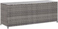 Poly Rattan Patio Storage Box 59.1x19.7x23.6 Inches, Outdoor Storage Bench for Cushions Pillows Blankets, Durable Powder Coated Steel Frame