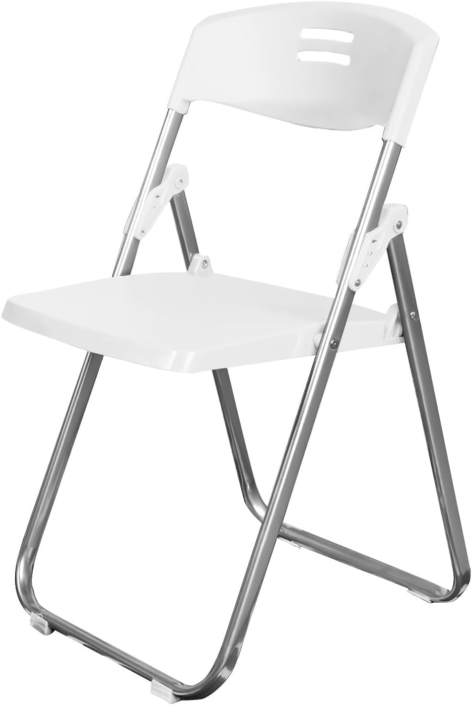 Plastic Folding Chairs for Parties and Weddings, Folding Office, Stackable Commercial Event Seats with(White)