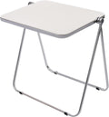 Foldable Side Table 27 Inch - Clear Tea Tinted Portable Desk｜Space-Saving Nesting Table w/Dual-Axle Joint｜Bedside End Table for Small Apartments & Home Office (NO-Transparency White)