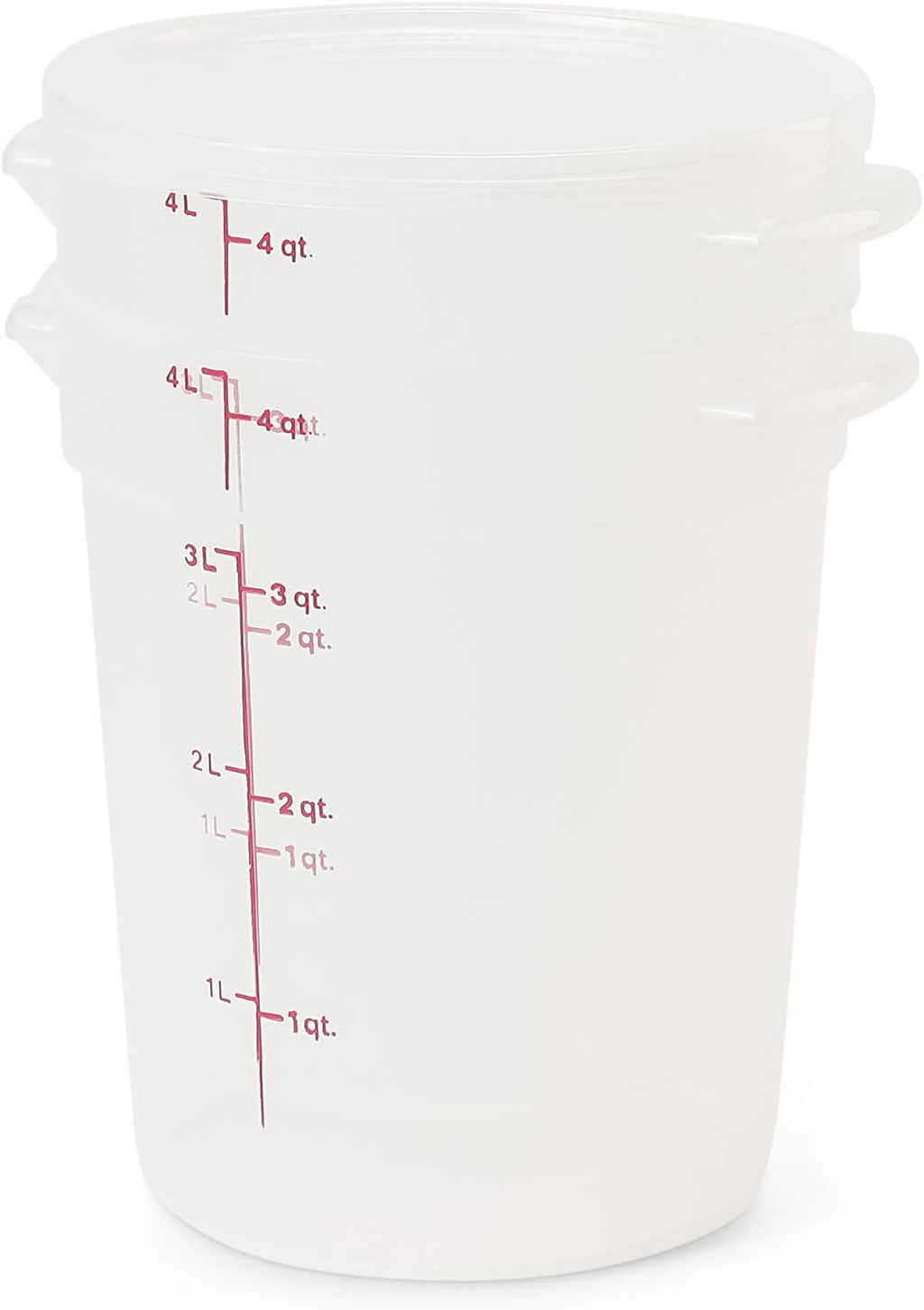 Cambro Food Storage Containers with Lids (BPA-Free) - 4 Quart - Food Grade Buckets with Lids (4 Pack) - For Dough Proofing and Brining (Translucent)