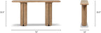 Jennifer Taylor Home Sonoma 72" Reclaimed Pine Split-Pillar Console Table, Rustic Greige Brown Reclaimed Pine Wood