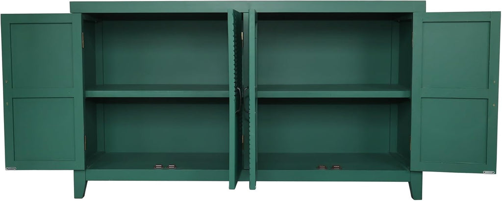Farmhouse Accent Cabinet with 4 Doors, Mid Century Modern Pantry Cabinet, foe Entryway Living Dining Room Bedroom,for Kitchen Home