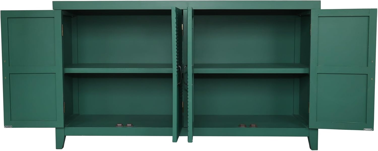 Farmhouse Accent Cabinet with 4 Doors, Mid Century Modern Pantry Cabinet, foe Entryway Living Dining Room Bedroom,for Kitchen Home