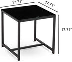 Modern Glass Side Table with Metal Legs - Multipurpose Small Tea Table for Living Room, Bedroom, Office, Outdoor Use - Waterproof & Durable Tempered Glass Top