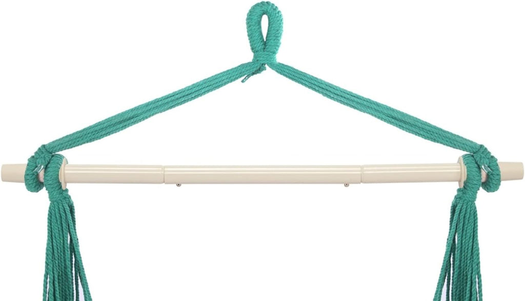 Galvanized Pipe Cut 130 * 100cm Green Strip Polyester Cotton Cushion Hanging Chair with 2pcs Cushion