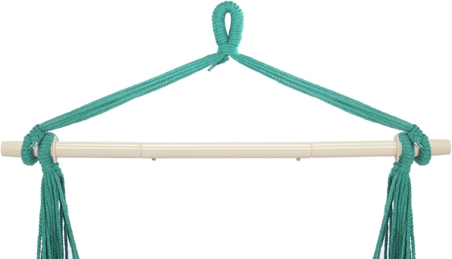 Galvanized Pipe Cut 130 * 100cm Green Strip Polyester Cotton Cushion Hanging Chair with 2pcs Cushion