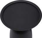 Round Side Table Set of 2, Metal End Tables for Living Room, Modern Table Bedside with Sturdy Iron Frame, Small Accent Tables Coffee Table for Bedroom, Office, White/Black (Black)