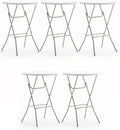 BTExpert 32” Round Bar Height Folding Table Set of 5 – 43” High Top Commercial Plastic Table, White Granite, Portable Heavy-Duty Cocktail Table for Wedding, Party, Event, Indoor Outdoor Use