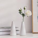 2-Piece White Matte Ceramic vase Set, Farmhouse Decoration, Decorative vase, Suitable for Kitchen, Bedroom, Office, Living Room, Bathroom, and Shelf Center Dining Table Decoration