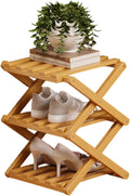 Foldable Shoe Rack, 1 Pack Multi Tier Bamboo Vertical Shoe Organizer Tall for Multifunctional Narrow Shoe Shelf, Space Saving Footwear Holder Unit for Entryway Closet Corner Hallway