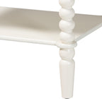 Baxton Studio Rimona End Table with Bobbin Legs - 1-Drawer Accent Table with Spindle Turned Legs and Open Shelf, Cottage Farmhouse Style Side Table for Living Room