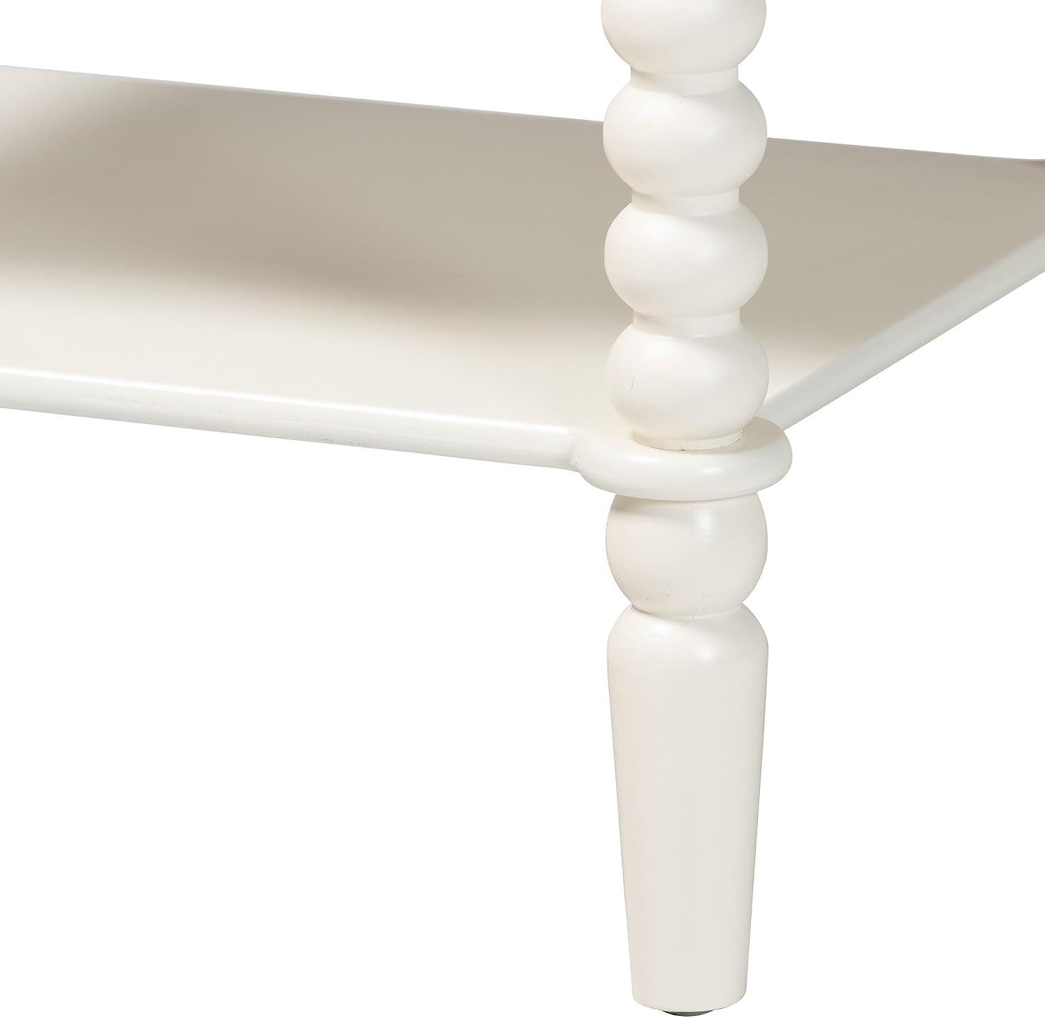 Baxton Studio Rimona End Table with Bobbin Legs - 1-Drawer Accent Table with Spindle Turned Legs and Open Shelf, Cottage Farmhouse Style Side Table for Living Room