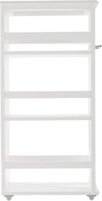 Lavish Home 3-Tier Slim Rolling Storage Cart - 16.7” x 9” Narrow Rolling Cart with Handle and Wheels for Bathroom, Laundry Room, and Kitchen Organization - Pull-Out Home Organizers (White)