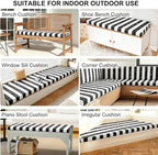 36x18/40x16/48x16 Outdoor Bench Cushion, Water-Resistant Patio Bench Cushions with Ties & Zipper, Non-Slip 2" Thick Bench Seat Cushion for Patio & Garden Furniture(Hazel,45x16x3 in)
