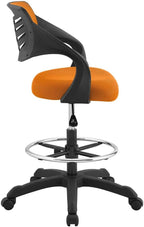 Modway Thrive Drafting Chair - Tall Office Chair for Adjustable Standing Desks in Orange