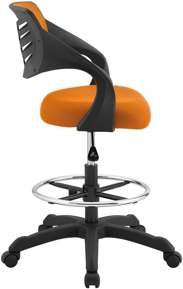 Modway Thrive Drafting Chair - Tall Office Chair for Adjustable Standing Desks in Orange