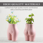 SLS SUPPLY FLORA - Female Body Vase Planter and Desk Organizer, Modern Flower Vase, Chic Feminist Decor and Boho Sculpture for Florals and Succulents, Handmade Ceramic, Blush Pink - Large