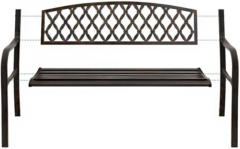 Patio Benches for Outdoors Nordic Retro Outdoor Metal Garden Bench Hollow Mesh Decorative Suitable for Courtyard Balcony Terrace Garden Benches for Outdoors
