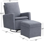 Soho Baby Everlee Upholstered Glider and Ottoman Set, Charcoal