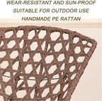 Rattan Rocking Chair with Padded Cushion, Outdoor Recliner for Patio, Porch, Bedroom & Garden – Extra Wide Seat & Stable Base (Orange)(Orange)