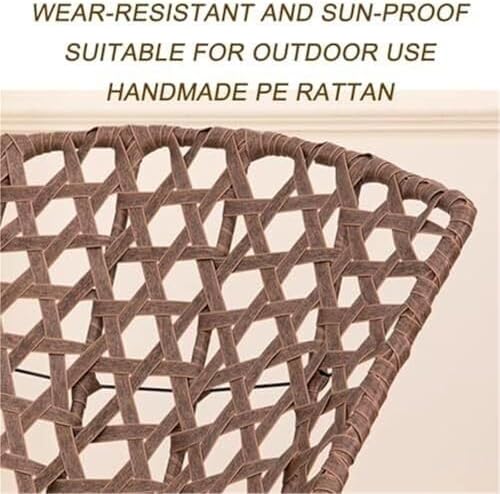 Rattan Rocking Chair with Padded Cushion, Outdoor Recliner for Patio, Porch, Bedroom & Garden – Extra Wide Seat & Stable Base (Orange)(Orange)
