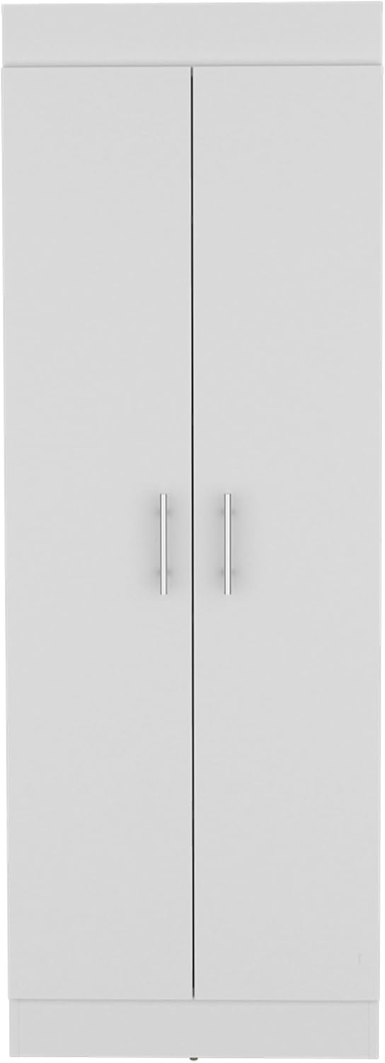 Modern Kitchen Pantry, Storage Cabinet with 2 Doors and Multiple Shelves, White, Engineered Wood, for Dining Room, Easy to Clean