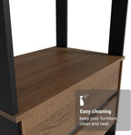 Madesa Kitchen Pantry Storage Rack 27" L with 2 Drawers and Open Shelves Multiuse Cabinet for Kitchen Organization - Black/Brown