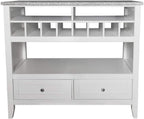 Kings Brand Furniture White With Marble Finish Buffet Display Console Table With Wine Storage