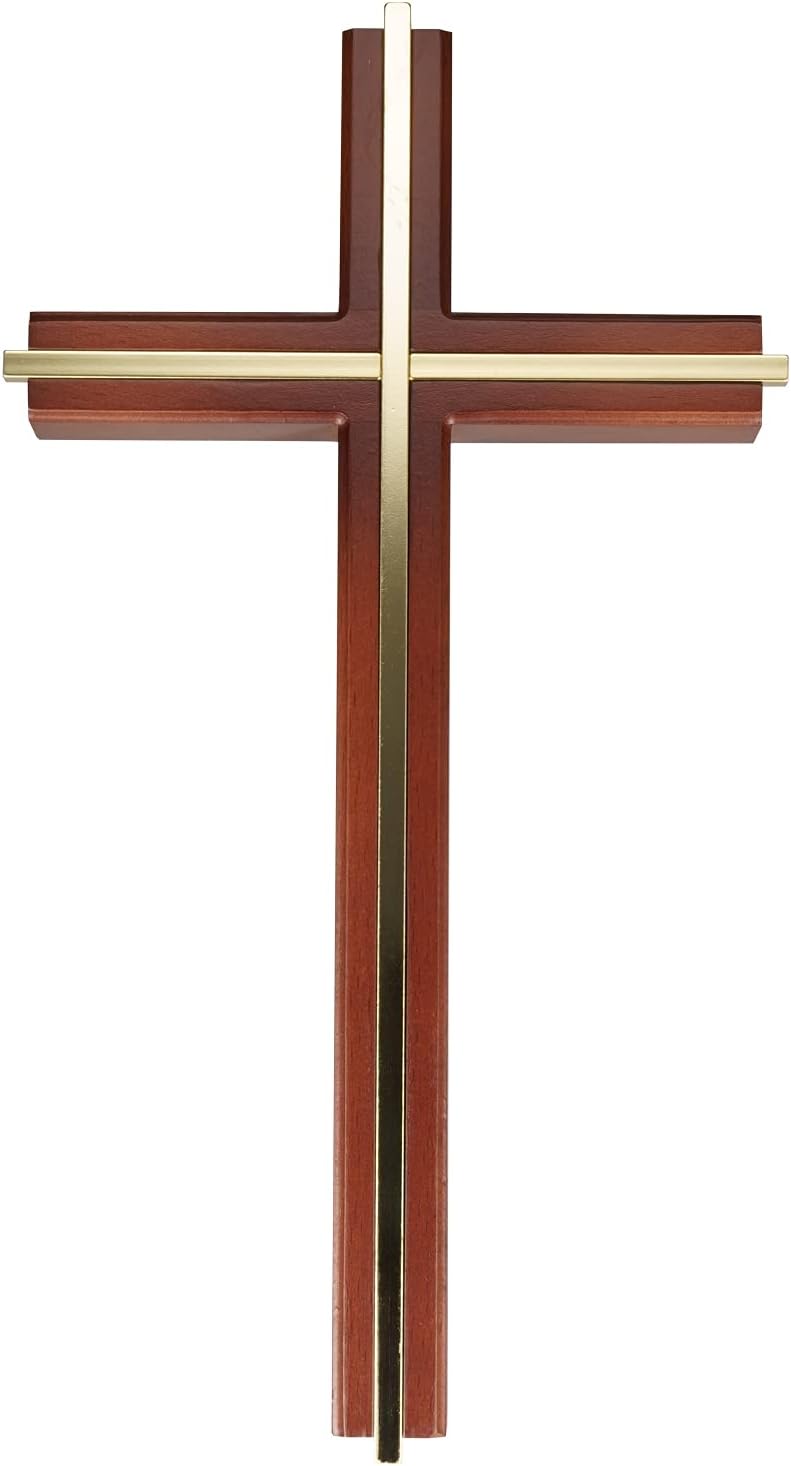 ACHIBANG 10" Wooden Cross for Wall, Modern Minimalist Wall Cross for Home Decor and Blessing, Catholic Gifts