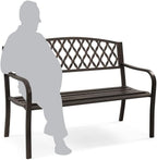 Patio Benches for Outdoors Nordic Retro Outdoor Metal Garden Bench Hollow Mesh Decorative Suitable for Courtyard Balcony Terrace Garden Benches for Outdoors