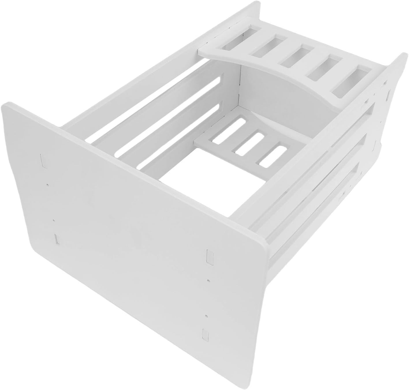 PVC Side Table, White,2-Tier Narrow End Table For Display Shelf, Compact Nightstand For Bedroom Living Room Bathroom, Easy Assembly(Single level)