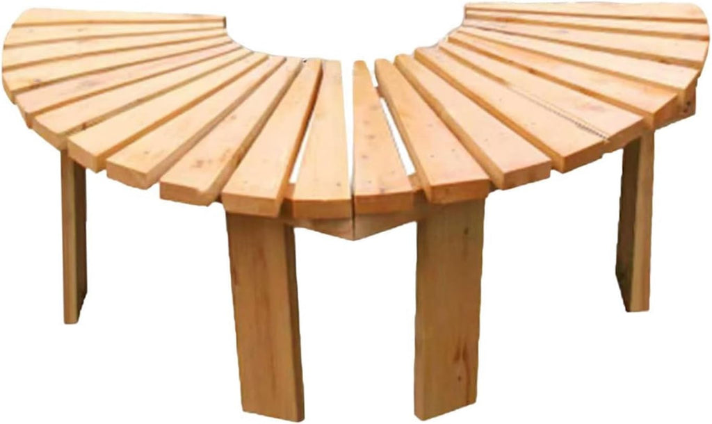 Tree Bench Wrap Around,Wooden Curved Bench Weatherproof Outdoor Benches,for Garden Patio Deck Lawn Yard(Color1)