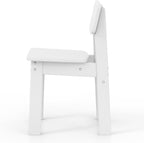 WestinTrends Tiny Terraces Outdoor HDPE Kids Modern Plastic Toddler Dining Chairs (Set of Two), White