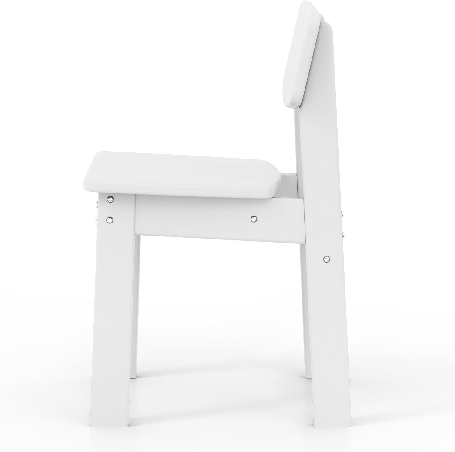 WestinTrends Tiny Terraces Outdoor HDPE Kids Modern Plastic Toddler Dining Chairs (Set of Two), White