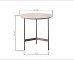 Side/End Table - Small Round Accent Table, Metal Gray Narrow Night Stands with Sharp, Ideal for Any Room-Side Tables Living Room, Bedroom, Tall Plant Stand Balcony, Indoor