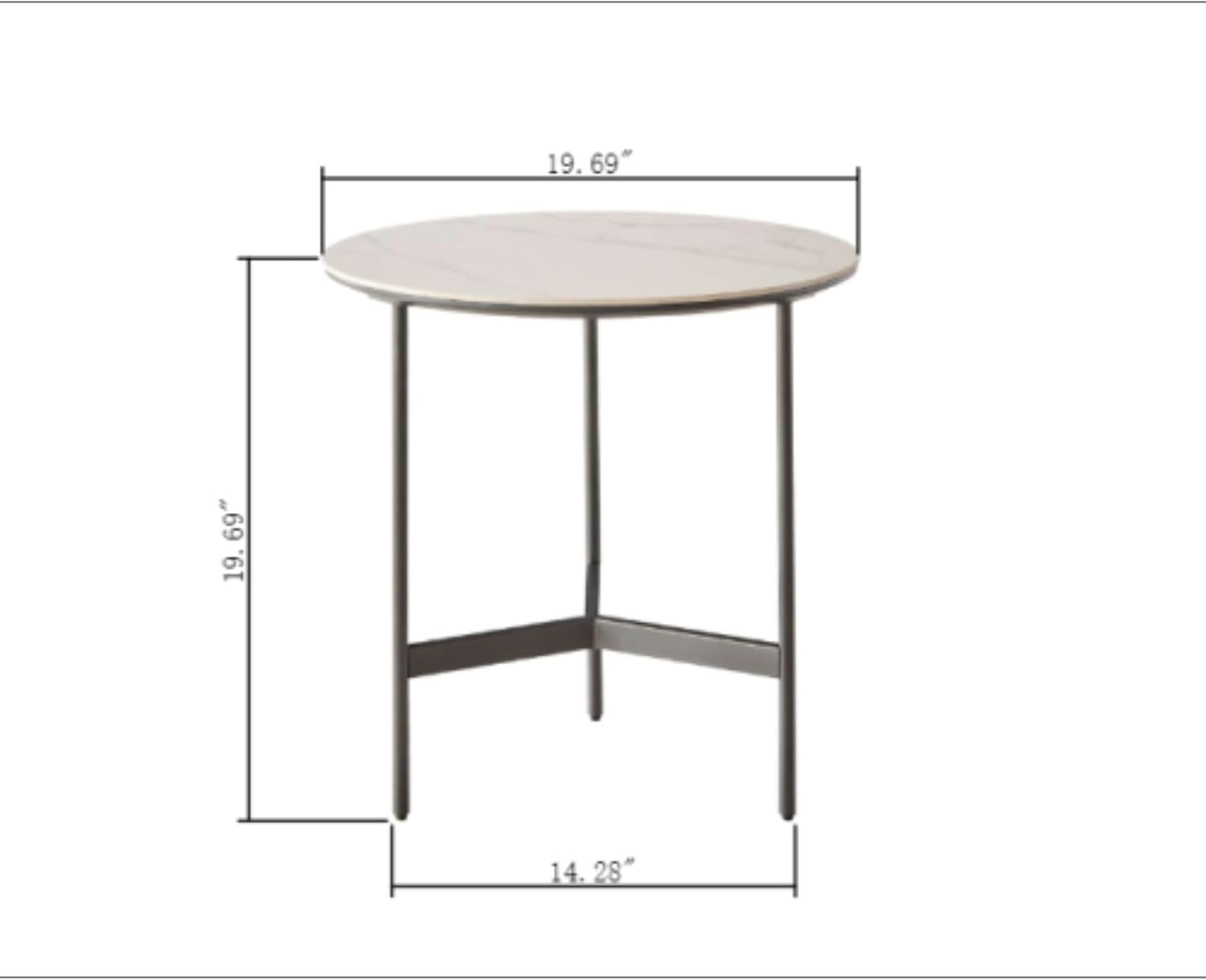 Side/End Table - Small Round Accent Table, Metal Gray Narrow Night Stands with Sharp, Ideal for Any Room-Side Tables Living Room, Bedroom, Tall Plant Stand Balcony, Indoor