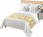 Yellow Pineapple Bed Runner Scarf King Size, Tropical Summer Botanical Fruits Luxury Bed Throw Runners & Scarves for Twin Full Queen King Foot of Beds, Bedroom Hotel Wedding Room Decoration, 94"x20"