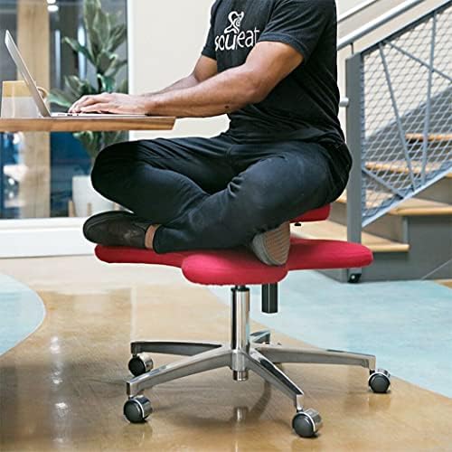 Ergonomic Kneeling Chair, with Caster Support Legs - Height Adjustable Stool for Posture Improvement, Ideal for Home Office Use,Black