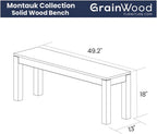 Grain Wood Furniture Montauk Solid Wood Bench, Driftwood