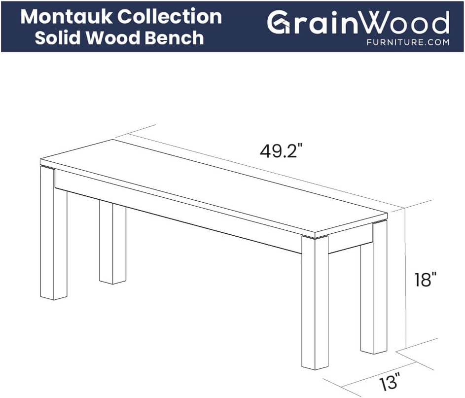 Grain Wood Furniture Montauk Solid Wood Bench, Driftwood
