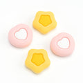 GeekShare Cute Silicone Joy Con Thumb Grip Caps, Joystick Cover Compatible with Switch/OLED/Switch Lite,4PCS - Cream Heart