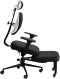 Ergonomic Posture Chair with Armrests,Kneeling Chair with Backrest,Rolling Cross-Leg,Multiple Adjustable Positions,for Office Home