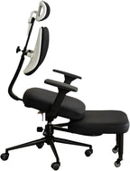 Ergonomic Posture Chair with Armrests,Kneeling Chair with Backrest,Rolling Cross-Leg,Multiple Adjustable Positions,for Office Home