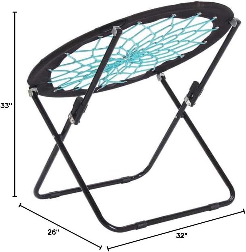 CampLand Bunjo Bungee Dish Chair-Versatile Folding Chair with Fun Bouncy Design-for Room Garden Dorm Rooms and Lounging in Living Rooms Set of 2pcs