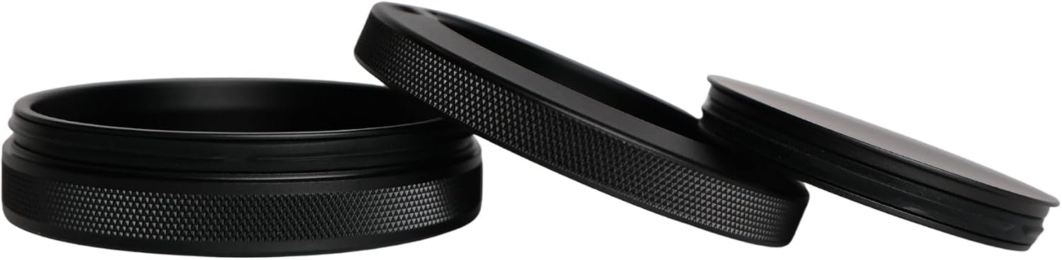 Pro Series Metal Can | Aluminum Storage Container | Dual Compartment Pouch Case with Airtight O-Ring | Small EDC Travel Tin (Black)