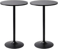 Pearington Santina 2 Pack Round Bar and Pub Table, Black
