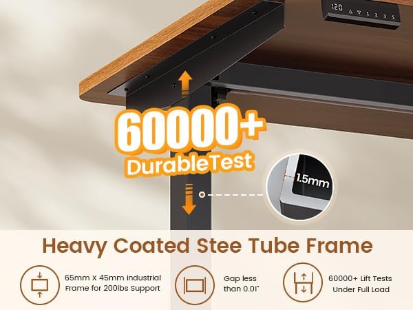SEDETA Electric Standing Desk with 3 Fabric Drawers, 61" Height Adjustable Office Executive Desk with Storage Drawers, Stand up Computer Desk with Power Outlet for Home Office (Black + Brown)