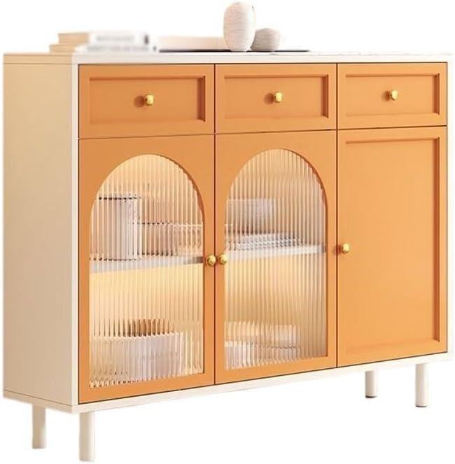 Entryway Cabinet Fashion Simple Cream Style Dining Sideboard Living Room Tea Cabinet Storage Cabinet Kitchen Storage Cabinet Sideboard Storage Cabinet(C)