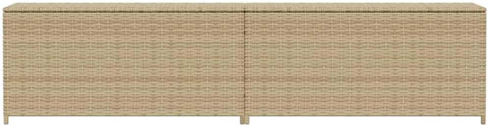 Garden Storage Box Mix Beige 123.9 Gal Resin Wicker Container Chest with Bag for Outdoor Patio Deck Cushions, Weather Resistant Lockable Trunk Bench for Backyard Yard Porch